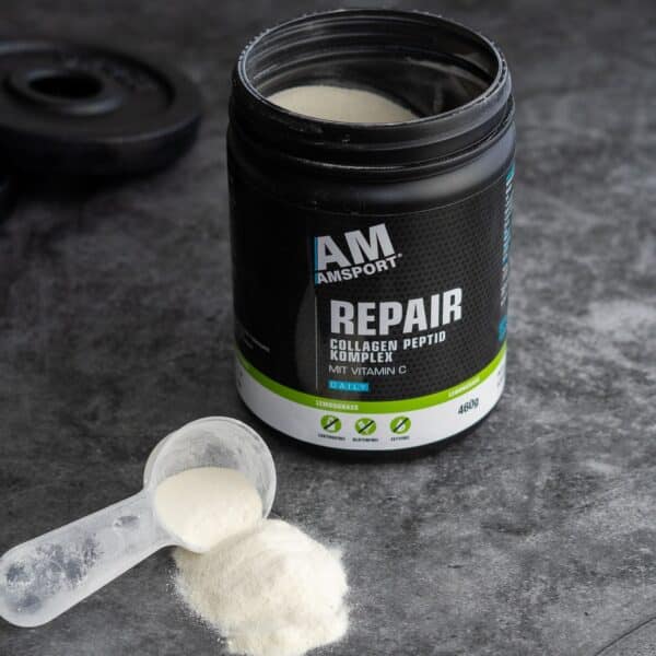 Repair | 460g | Unser AMSPORT® Repair liefert hochdosiertes Kollagen-Peptid-Hydrolysat, das unser Körper leichter aufnehmen kann. Es gelangt schneller zu seinem Zielort. Zusätzlich enthält AMSPORT® Repair Vitamin C und Vitamin B6. - Image 3